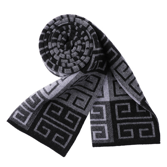 2022 Men's Winter Wool Knitted Scarf Ethnic Style Fashion Scarf Keep Warm Scarf Neck For Father And Boyfriend