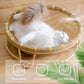 Hand-Woven Round Cat Nest Universal For All Seasons Double-layer Bamboo Pet Bed Cathouse Rattan Knitted Puppy Kennel